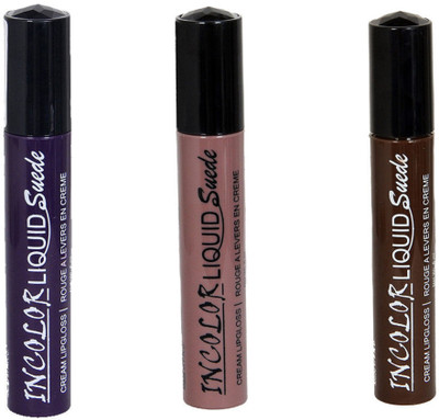 

Incolor Liquid Suede Cream Set of 3 Lip gloss 10,11,12 Each Of 6ml(6 ml, Multicolor)