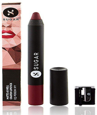 

Sugar Cosmetics Matte As Hell Crayon Lipstick With Sharpener(03 Poison Ivy (Wine))