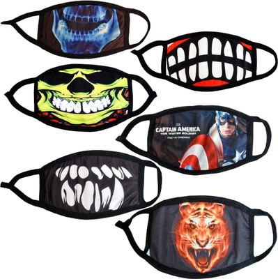 

ShivExim Unisex 3D COTTON FACE Mouth Mask BTS EXO Mask Pack of 6 Pcs Mask
