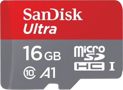 SanDisk Ultra 16 GB MicroSDHC Class 10 98 MB/s Memory Card(With Adapter)