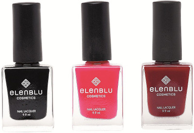 

Elenblu Black Shadow, Mauve Taupe & Inflamed Rose - (9.9ml Each) Matte Nail Polish(Pack of 3)