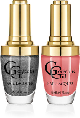 

Gorgeous Girl Glossy Nail Lacquer Burnt Sienna-16 & Rifle Green Glitter-39(Pack of 2)