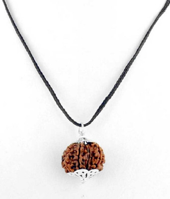 ShivaRatna 12 Mukhi Nepali Rudraksha Silver cap Wood Locket