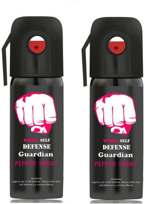

Guardian Women Self Defence Pepper Spray for Safety/Protection, Compact Size with Clip | Max Protection - 45 shots | 55 ml | Pack of 2 Pepper Stream Spray