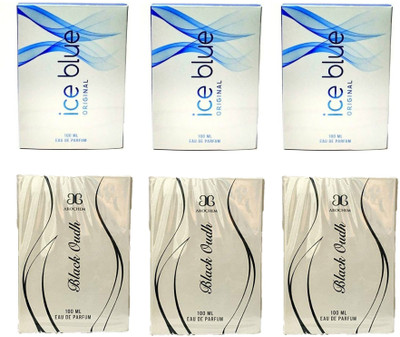 

Arochem 3 Ice Blue and 3 Black Oudh Perfume 100ML Each (Pack of 6) Eau de Parfum - 600 ml(For Men & Women)
