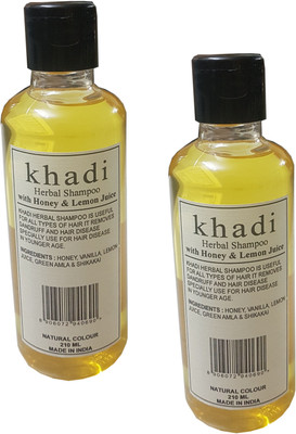 

Khadi Herbal Shampoo with Honey & Lemon Juice,210 ml each Fulfilled by KARTWIZ(420 ml)