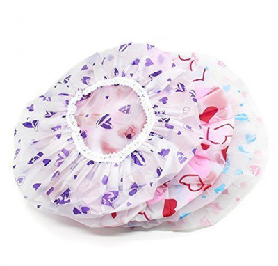 Glamezone Reusable Waterproof Elastic Eva Bathroom Shower Caps (Free Size)-Set of 3