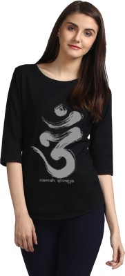 Young trendz Graphic Print Women Round Neck Black T-Shirt