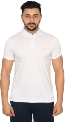 VECTOR X Solid Men Polo Neck White T-Shirt