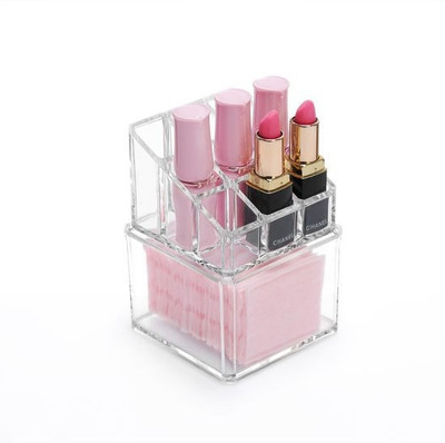 

LS letsshop Transparent Acrylic Cosmetic Box Lipstick Stand Vanity Box(Transparent)