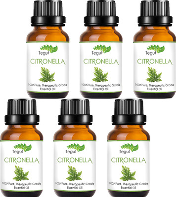 

Tegut Essential Pure Citronella Essential Oil- Cymbopogon Nardus (100% Pure and Natural Therapeutic Grade) (18 ml) (Pack of 6)(18 ml)