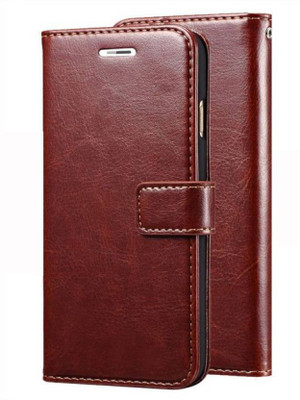 SESS XUSIVE Flip Cover for Leather Wallet Flip Book Cover Case For Lava Z70 - (Brown)(Brown, Dual Protection)