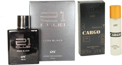 

CFS 21 Club Ice Water Perfume 100 Ml + Cargo Black Perfume 25Ml(Set of 2)
