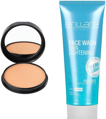 

Aaxyone Compact Powder With Brillare Science Skin Lightening Face Wash(Set of 2)