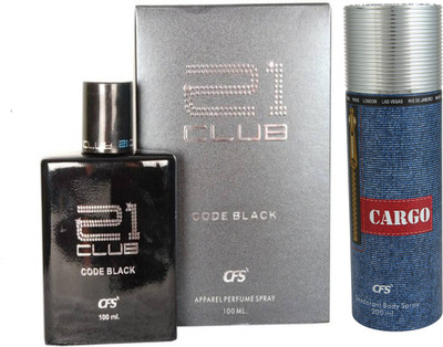 

CFS 21 Club Ice Water Perfume 100 Ml + Cargo Denim Body Spray 200Ml(Set of 2)