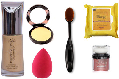 

Rtb Camieo Weightless Mouse Foundation, Atrio Compact, Oval brush, Beauty Blender, shimmer Powder, makeup Remover Wipes(Set of 6)