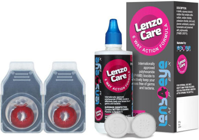 

LenzoCare Color Lenses With 100 ml Multipurpose Solution & Lens Case Monthly(-0.00, Colored Contact Lenses, Pack of 2)