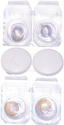 GLANCE GALLAXY grey and hazel monthly without water sol.. Monthly(0, Colored Contact Lenses, Pack of 4)
