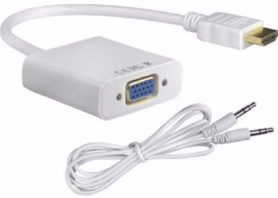 

Tech-X HDMI to VGA Converter Adapter Cable with Audio Hdmi Male To Vga Female (White) HDMI Cable(Computer, Laptop, White)