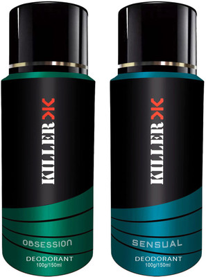 

Killer Obsession, Sensual Deodorant Spray - For Men & Women (200 g, Pack of 2) Body Spray - For Men & Women(100 ml, Pack of 2)