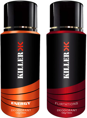 

Killer Flirtatious, Energy Deodorant Spray - For Men & Women (200 g, Pack of 2) Body Spray - For Men & Women(100 ml, Pack of 2)