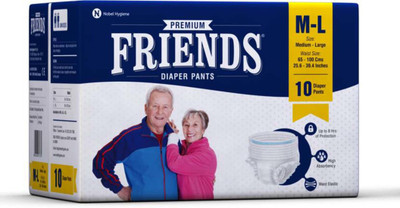 

Vartika Friends Premium - M Adult Diapers - M - L(10 Pieces)