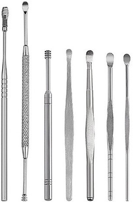 

Cibeat 7 Pieces Ear Wax Remover Stainless Steel Ear Curette Earwax Cleaner Earpick Scoop Spoon Tool Set with Storage Box Electric Ear Cleaner