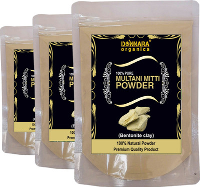 

Donnara Organics 100% Natural Multani Mitti Powder Combo pack of 3 pouches of 150 gms(450 gms)(450 g)