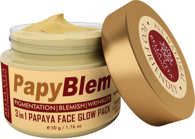 

BellaVita Organic Papaya Face Glow Pack, 50 g | 3 in 1 | Repair Pigmentation - Blemish - Wrinkles |Brightening | Dry/Sensitive Skin | Chemical Free(50 g)