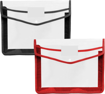 Flipkart SmartBuy Polypropylene Document Bag File Folder(Set Of 2, Black, Red)