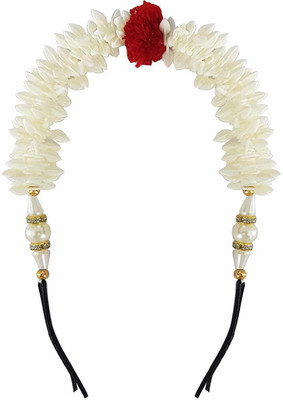 

Iyaan South Indian Gajra For Wedding Wear And Hair Gajra With Pins For Festival Wear Bun(White)
