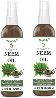 

Vadhika Neem Oil for Skin Treatment, Hair Care, Face (100 ml)-Pack of-2-Bottle-(200ml)-Hair Oil(200ML) Hair Oil (200 ml) Hair Oil(200 ml)