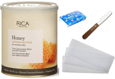 

Rica Liposoluble Honey Kit (1Piece Waxing Strips + 1 Spatula + 1 Tissue) Wax(800 g, Set of 4)