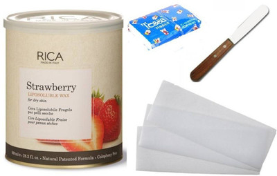 

Rica Liposoluble Strawberry Kit (1Piece Waxing Strips + 1 Spatula + 1 Tissue) Wax(800 g, Set of 4)