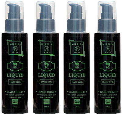 

MIRELLA HYPE Liquid Hair Gel Ultimate Care Combo of 4 Hard Hold - Green Hair Gel(500 ml)