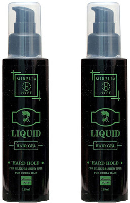 

MIRELLA HYPE Liquid Hair Gel Ultimate Care Combo of 2 Hard Hold - Green Hair Gel(250 ml)