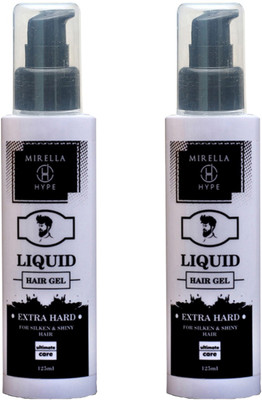 

MIRELLA HYPE Liquid Hair Gel Ultimate Care Combo of 2 Hard Hold - White Hair Gel(250 ml)