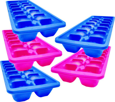 goldcave Multicolor Plastic Ice Cube Tray(Pack of5)