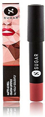

Sugar Cosmetics Matte As Hell Crayon Lipstick, Free Sharpener(04 Holly Golightly (Nude))