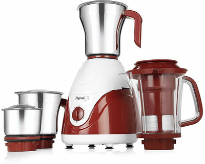 Pigeon by Stovekraft PIGEON ESTELLA MG MIXER GRIENDER 750 Mixer Grinder (4 Jars, RED,SLIVER)
