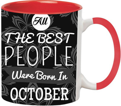 ARTBUG Born in October -929-Red Ceramic Coffee Mug(350 ml)