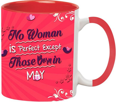 ARTBUG Woman Born in May -891-Red Ceramic Coffee Mug(350 ml)