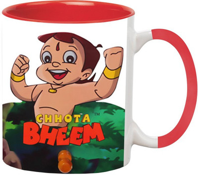 ARTBUG Chota Bheem -165-Red Ceramic Coffee Mug(350 ml)