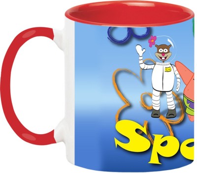 ARTBUG Spongebob Squatepants Cartoon -2029-Red Ceramic Coffee Mug(350 ml)