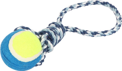 

SRI Strong & Durable Knotted Rope Toy with Tennis Ball for Small Dogs, Cats, Kitten - 100% Natural Cotton Rope Cotton Chew Toy, Fetch Toy For Dog