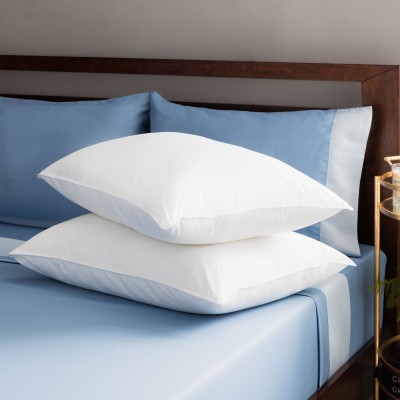 Embroco Polyester Fibre Solid Sleeping Pillow Pack of 2(White)