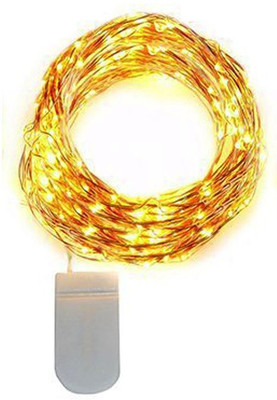 QUACE 20 LEDs 2.03 m Yellow Steady Water Drop Rice Lights(Pack of 1)