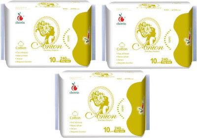 

cherrin Anion 280mm (XL) Night Use 10+10+10 Premium Sanitary Pad (Pack of 30) Sanitary Pad(Pack of 30)