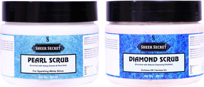 Sheer Secret Pearl Scrub 300ml and Diamond Scrub 300ml Scrub(600 ml)