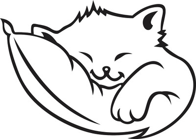 Wallzone 60 cm Sleeping cat Removable Sticker(Pack of 1)